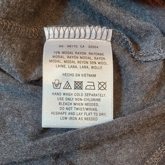 ETT TWA XS Charcoal Wool Give & Gather Top Basketweave Pleats 3/4 Sleeve - Picture 4 of 6